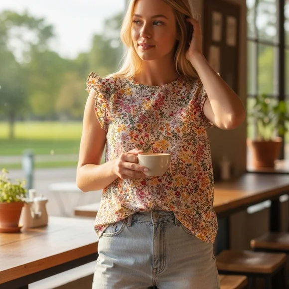 Floral Womens Top - Picture 3 of 7